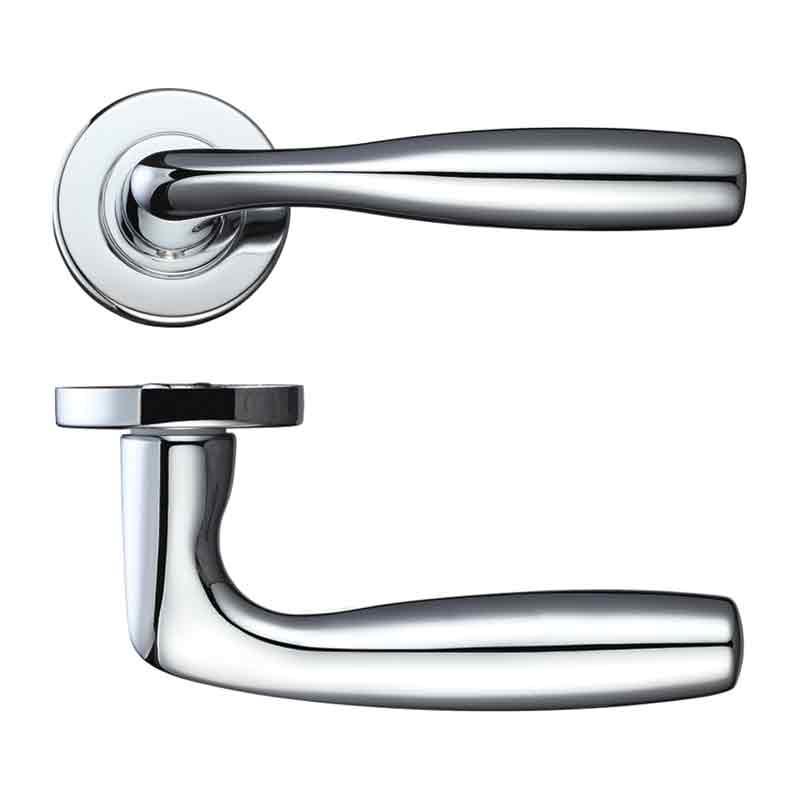 RM Corvus Lever Door Handle on Round Rose HT606