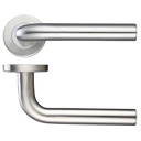 Radius Lever Door Handle - Push on Rose 19mm Dia. 201SS