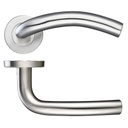 Arched Lever Door Handle - Push on Rose 19mm Dia. 201SS