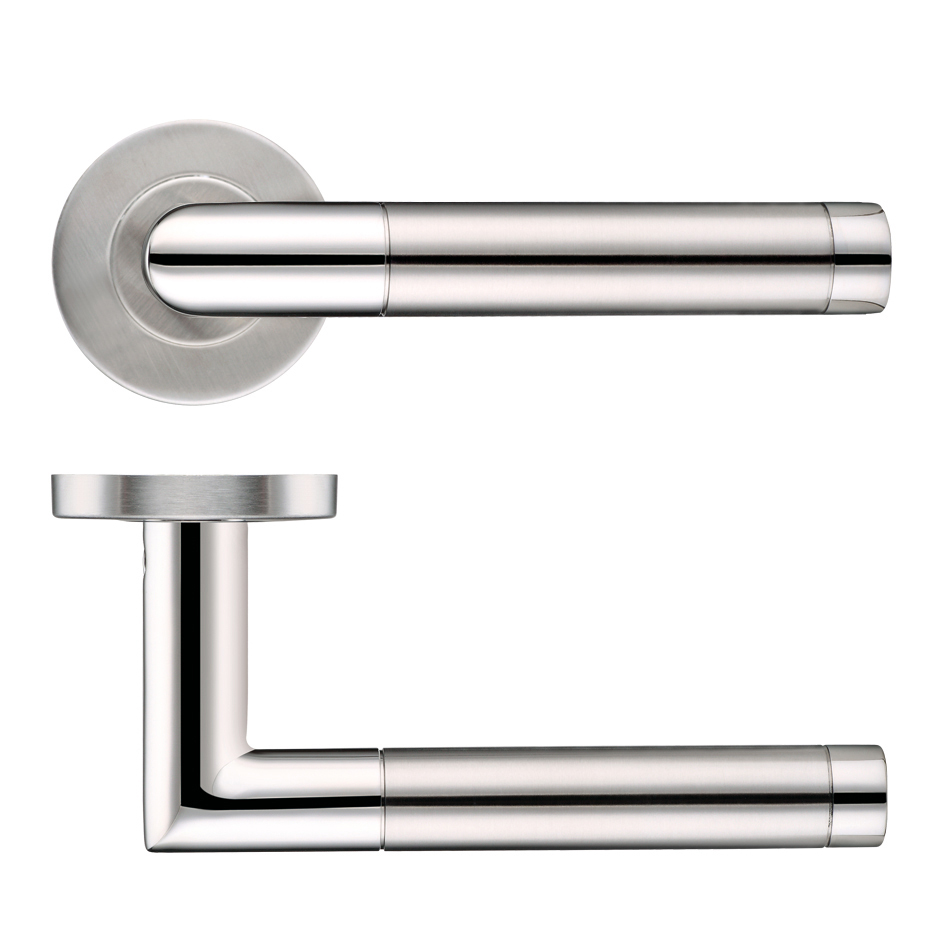 Mitred Dual Finished Lever Push on Rose 201SSPS