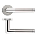 Mitred Dual Finished Lever Push on Rose 201SSPS
