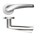 Curved Door Handle 19mm Lever - Push on Rose 201SS