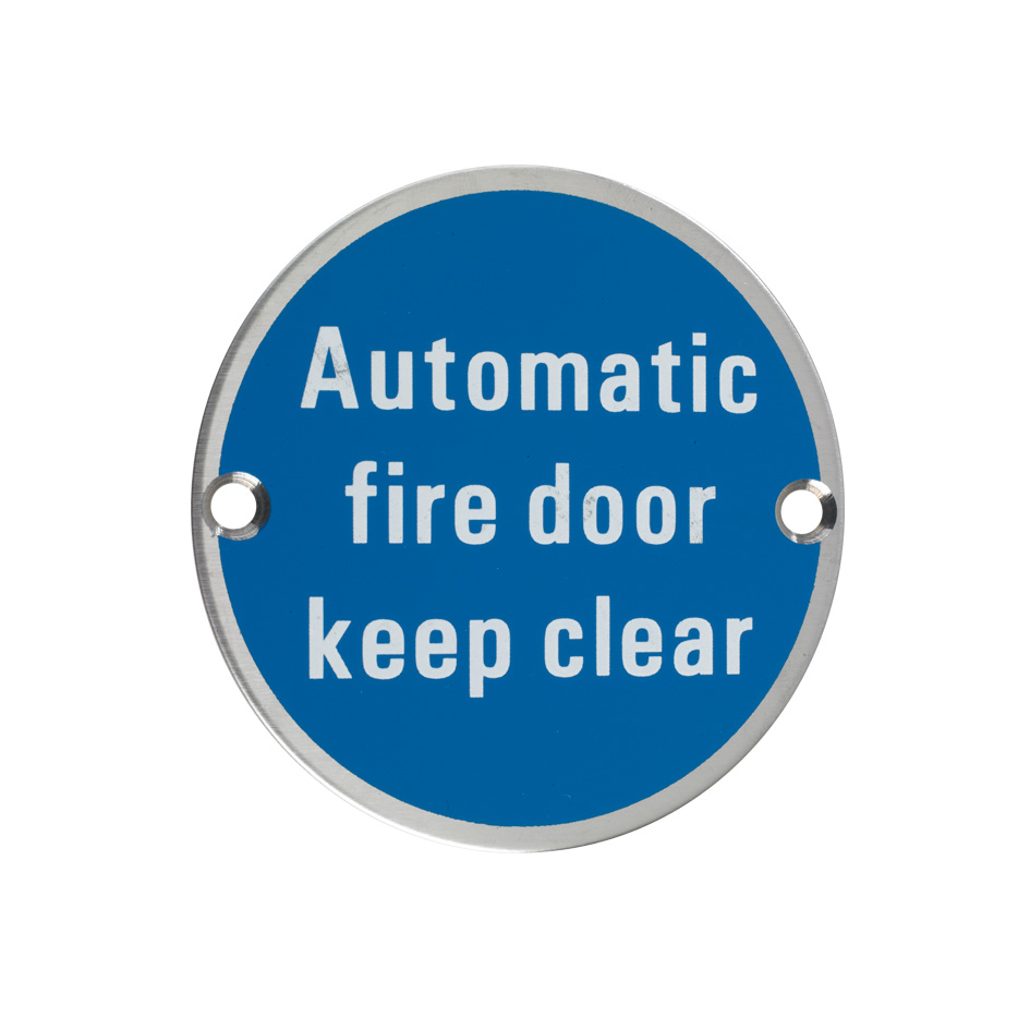 Automatic Fire Door Keep Clear - Door Signage