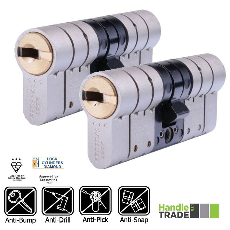 XBS 3* Federal Security Cylinder 50/50 Keyed PAIR