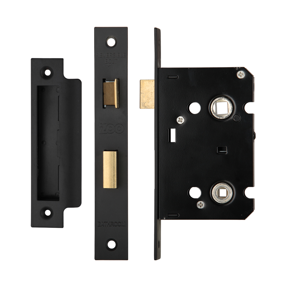 Bathroom Lock - 2.5" 57mm c/c 44.5mm Bkst