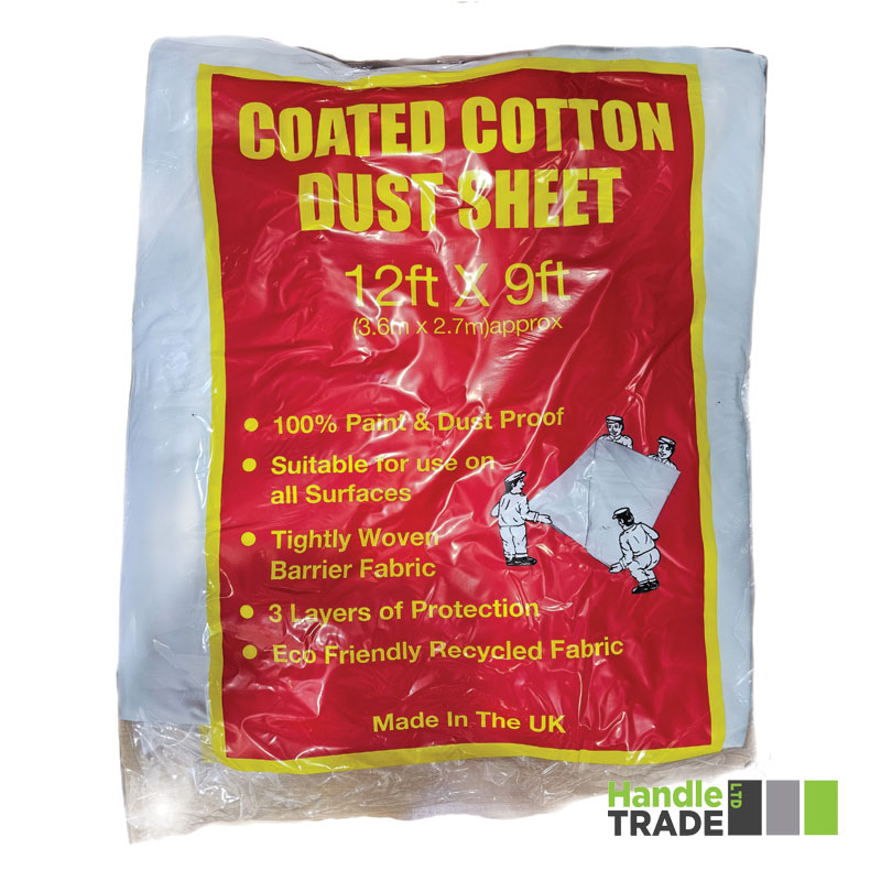 Dust Sheets Coated Cotton 12' x 9' (3.6m x 2.7m)