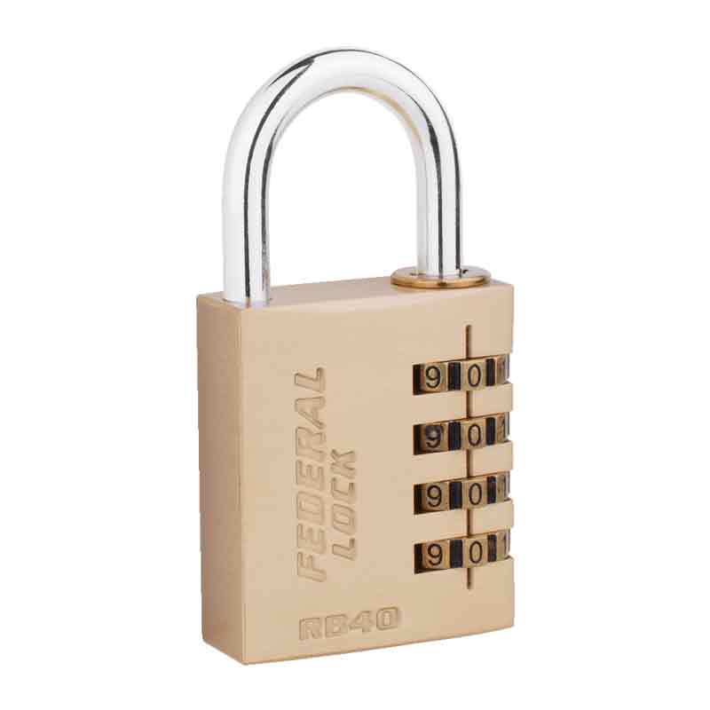 Federal Padlock RB40 Brass Combination 40mm