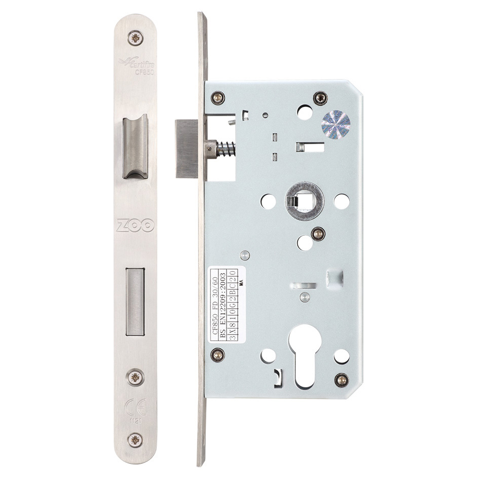 Din - Sashlock - 72mm c/c 55mm Bkst Radius SS