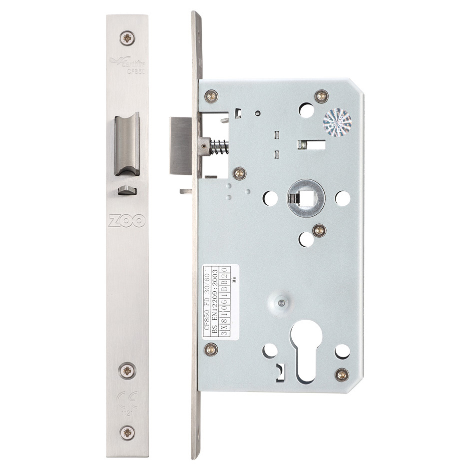 Din - Night Latch 72mm c/c 60mm Bkst SS