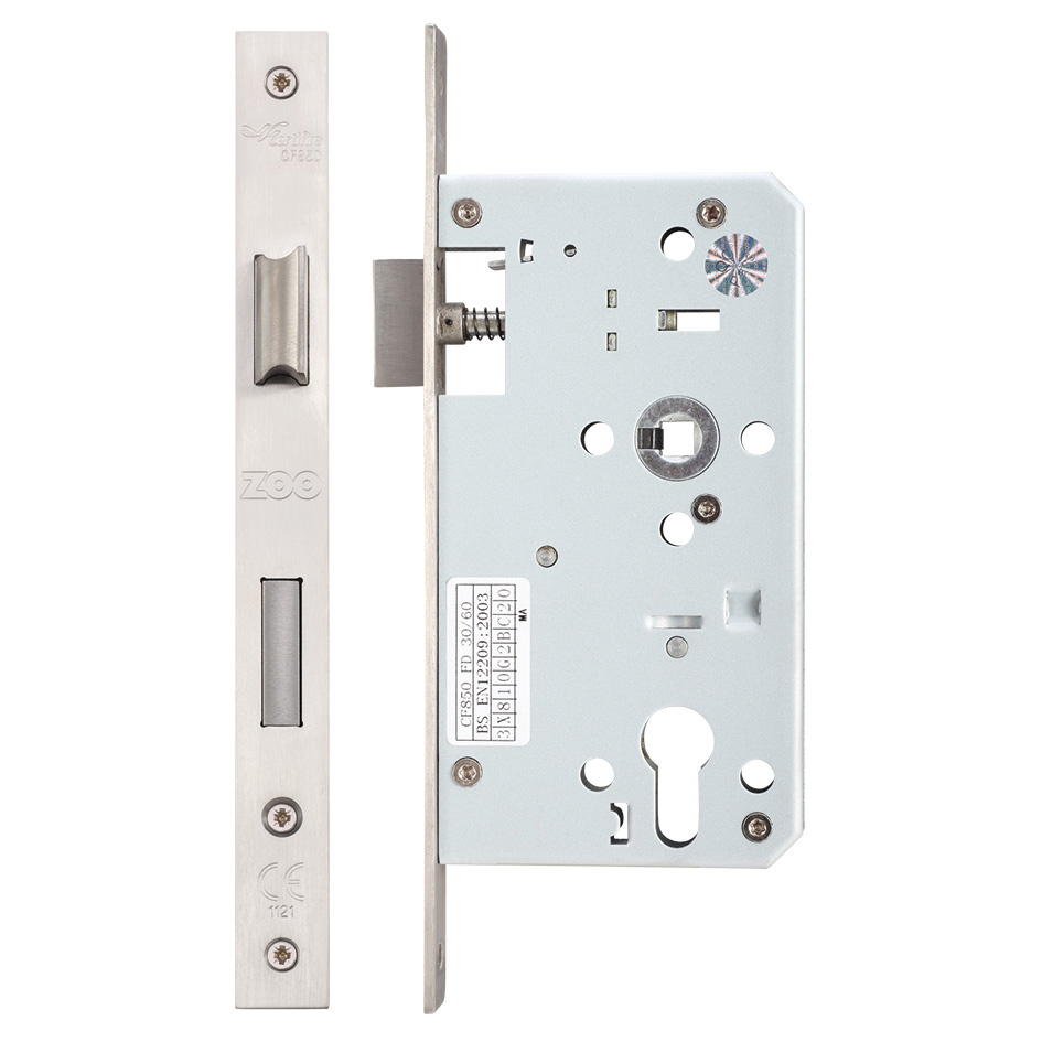Din - Single Throw Sashlock - 72mm c/c 60mm Bkst SS