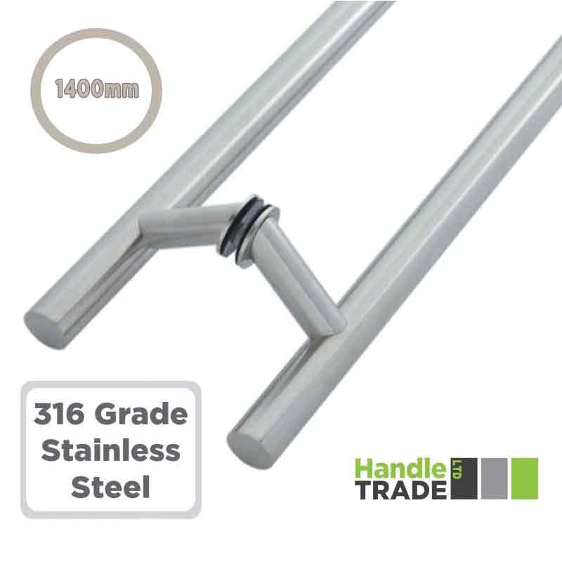 Back to Back 1400mm Offset Cranked Guardsman Handle 316SS