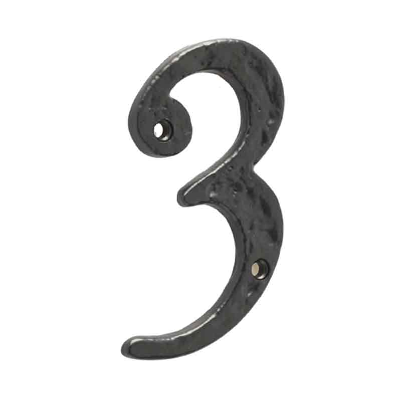 Numeral 3 - 100mm Antique Black