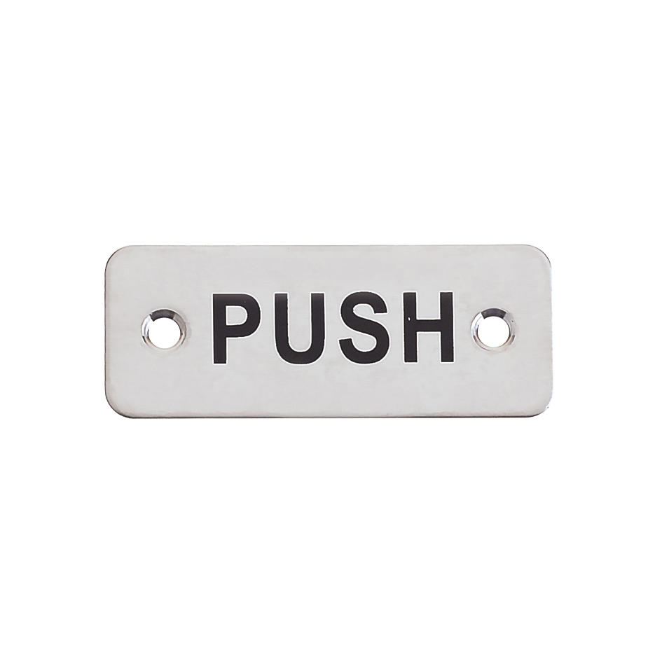 Rectangular "PUSH" Sign 75 x 30mm 201SS