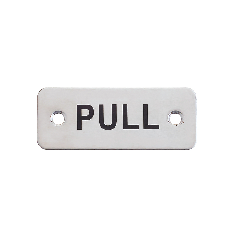 Rectangular "PULL" Sign 75 x 30mm 201SS