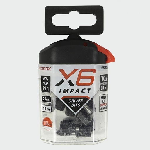 [1PZ25X6] Pozi 1 Toughened Impact 25mm Long - Insert Bits PZ1