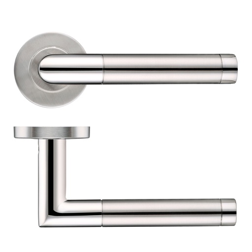 [HT0162SSPS] Mitred Dual Finished Lever Push on Rose 201SSPS