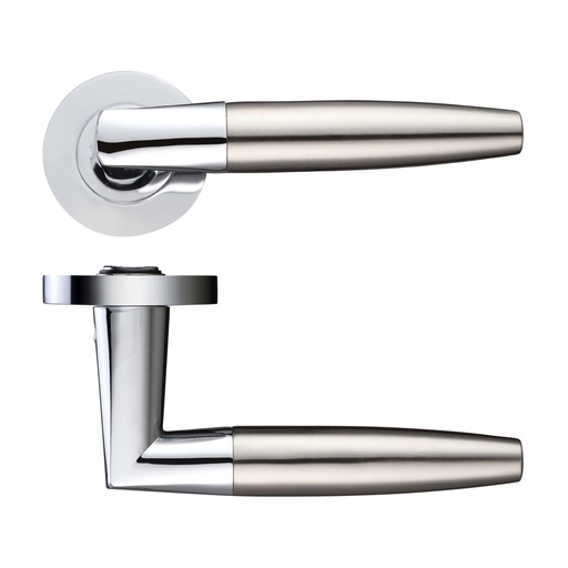 [HT506CPSN] Atlanta Lever Door Handle Screw on Rose CPSN HT506