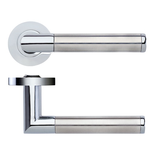 [HT507CPSS] Luna Lever Door Handle - Screw on Rose CPSS HT507