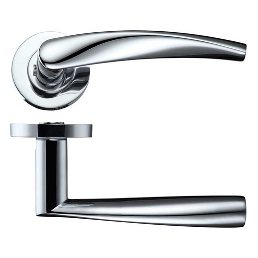 [HT516CP] HT516 lever Door Handle on round rose Vesta