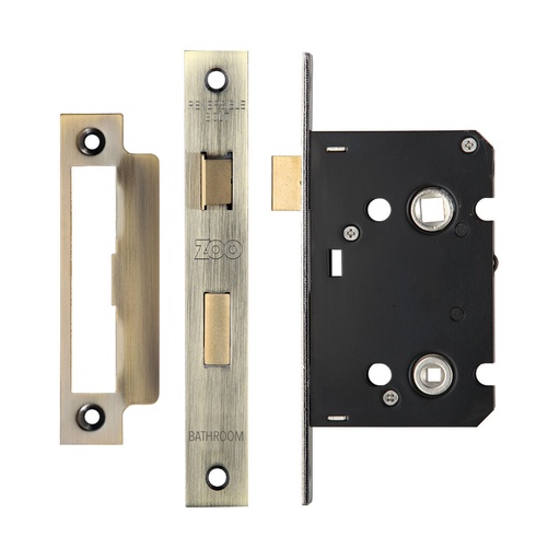 Bathroom Lock - 2.5" 57mm c/c 44.5mm Bkst