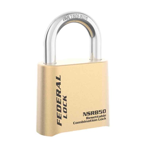 [NSRB50R] Federal Padlock NSRB50R Brass Combination Lock 52mm