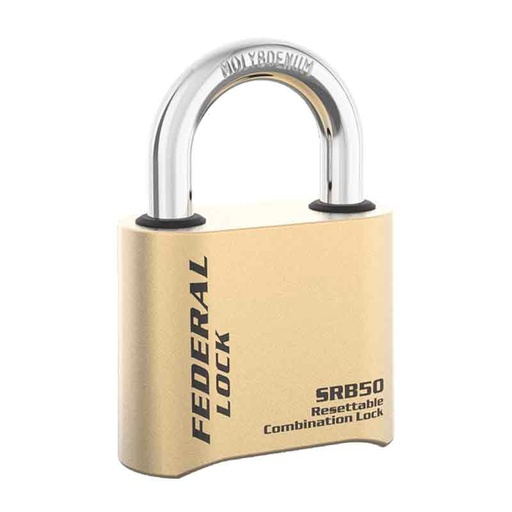 [SRB50R] Federal Padlock SRB50R Combination 50mm Standard Shackel