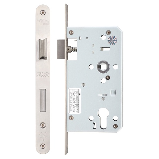 [ZDL7260STRSS] Din - Single Throw Sashlock - 72mm c/c - 60mm Bkst Radius SS
