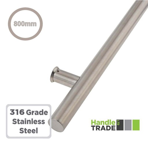 [GBR800SSBF6] Bolt Fix 800mm Inline Guardsman Handle 316SS