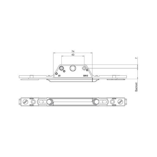 [WP0052] Mila Shootbolt Window Gearbox No Cams 22mm BS