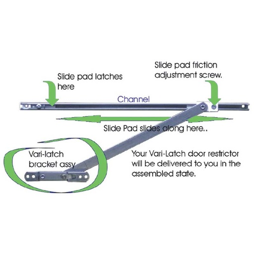[DRVL370] Vari - Latch Door Restrictor 370mm 50s