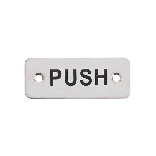 [ZAS33SS] Rectangular "PUSH" Sign 75 x 30mm 201SS