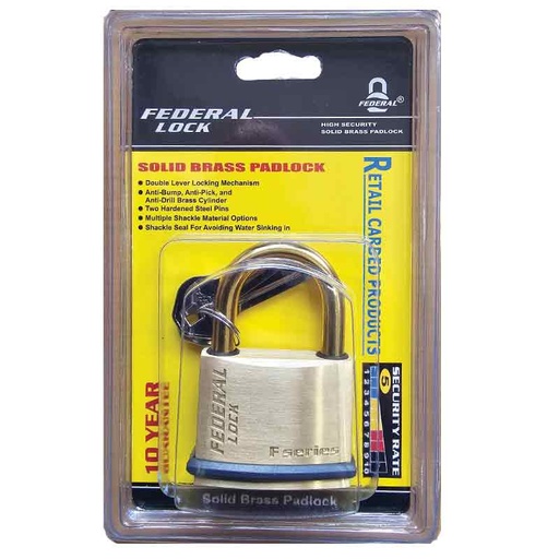 [SF50B] Federal Padlock SF50B Brass Shackle Anti Spark 50mm