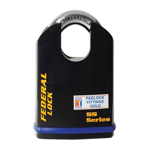 [740P] Federal Padlock 740P CA6CK Solid Steel 70mm