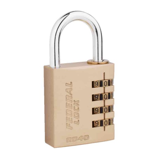 [RB40] Federal Padlock RB40 Brass Combination 40mm