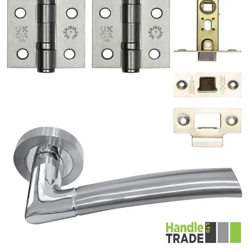 HT204DP Designer Door Pack Satin & Polished Chrome